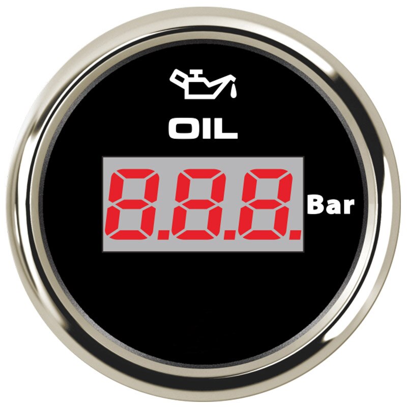 52 mm Digital Engine Oil Pressure Indicator Oil Manometer IP 67 Waterproof for Engine Motorcycle Car Boat Oil Gauge piezometer: BS