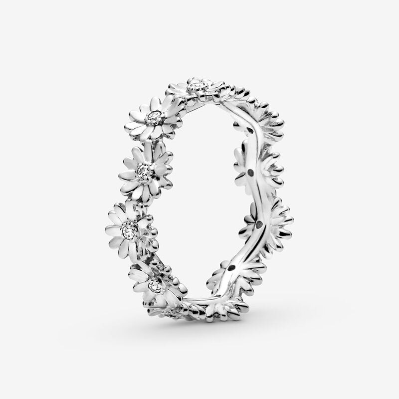 Lente Authentieke 925 Sterling Zilveren Ring Fonkelende Daisy Bloem Kroon Ringen Vrouwen Engagement Sieraden: 9 / 095