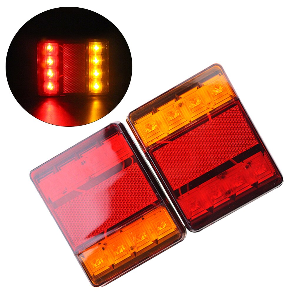 1 Pair Waterproof Truck Tail Lights Trailer Tail Lights Signal Rear DC12V Backup Lights for Heavy Truck Boat Trailer