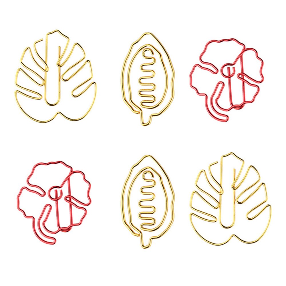10pcs Leaf Flower Clip Bookmark Binder Clip Office Accessories Paper Clips Patchwork Clip