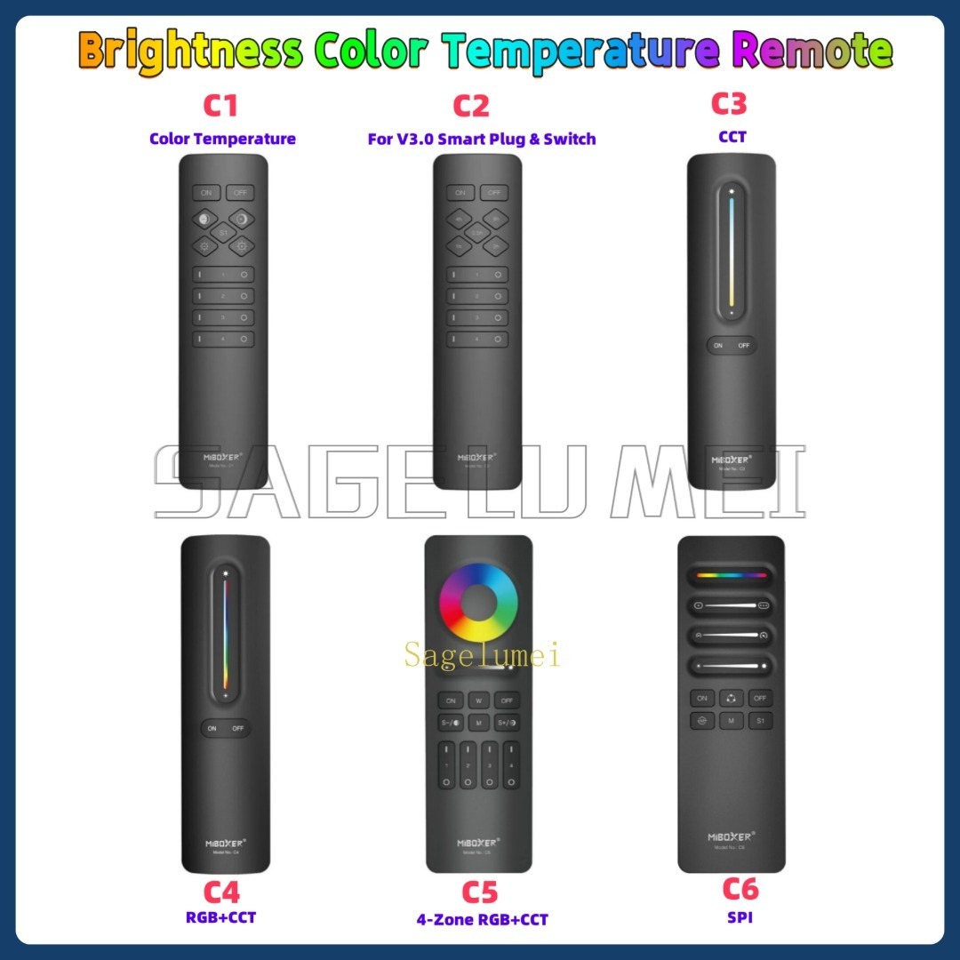 NEUE Miboxer2.4G RF-Fernbedienung C1 C2 C3 C4 C5 C6-Steuerung für dimmbare Farbtemperatur, einstellbares zeitliche Koordinierung, CCT, RGB+CCT, mehrere 4-Zonen
