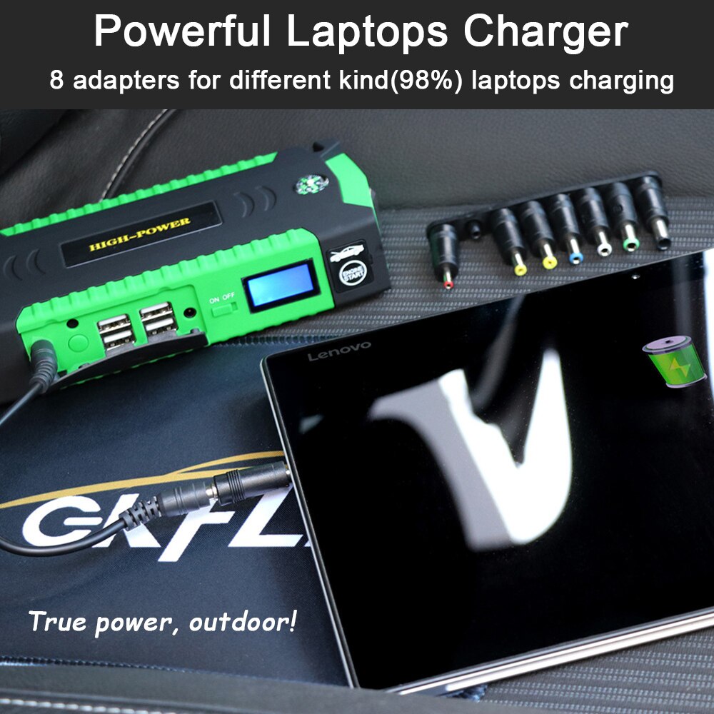 GKFLY High Capacity Car Jump Starter Power Bank 12V Portable Car Starter Starting Device Booster Starter with Cables Buster LED