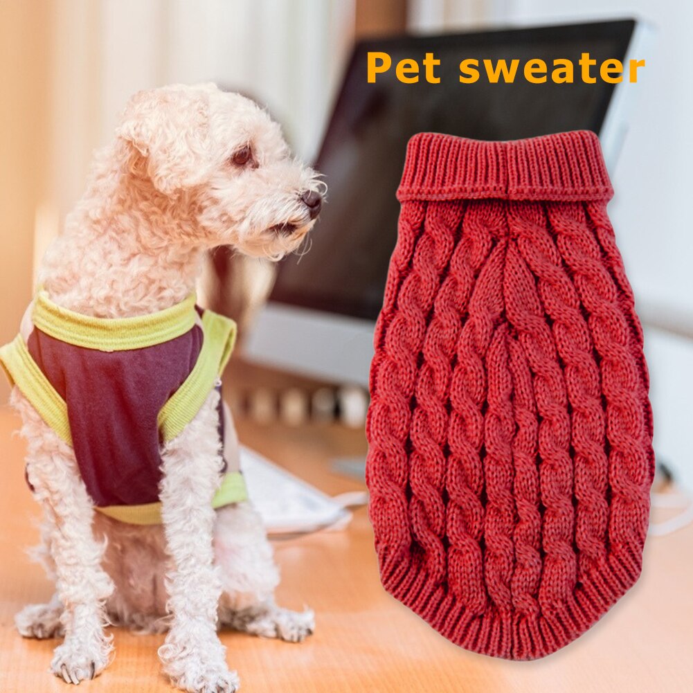 Warm Dog Cat Sweater Clothing Winter Turtleneck Knitted Pet Cat Puppy Clothes Costume For Small Dogs Cats Chihuahua Outfit Vest