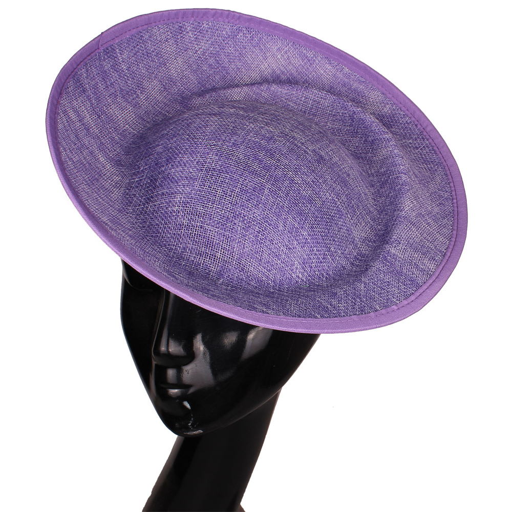 Bride 30CM Round Fascinators Beses Wedding Headdress Ladies Millinery Hat Fascinator DIY Hair Accessories: 5g / Light purple