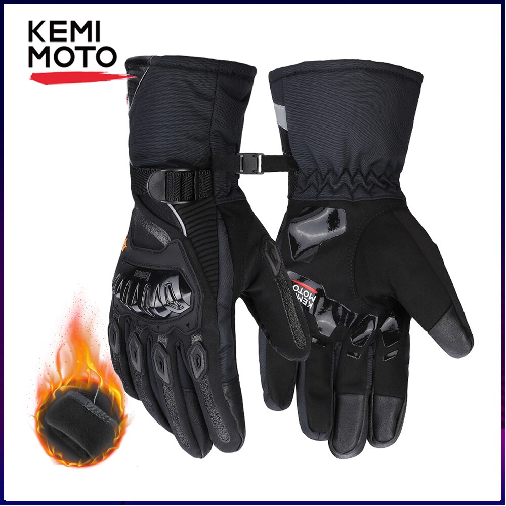 KEMiMOTO Waterproof Winter Motorcycle Gloves Touch Screen Motorcross Windproof Protective Winter Gloves Men Guantes Moto Luvas