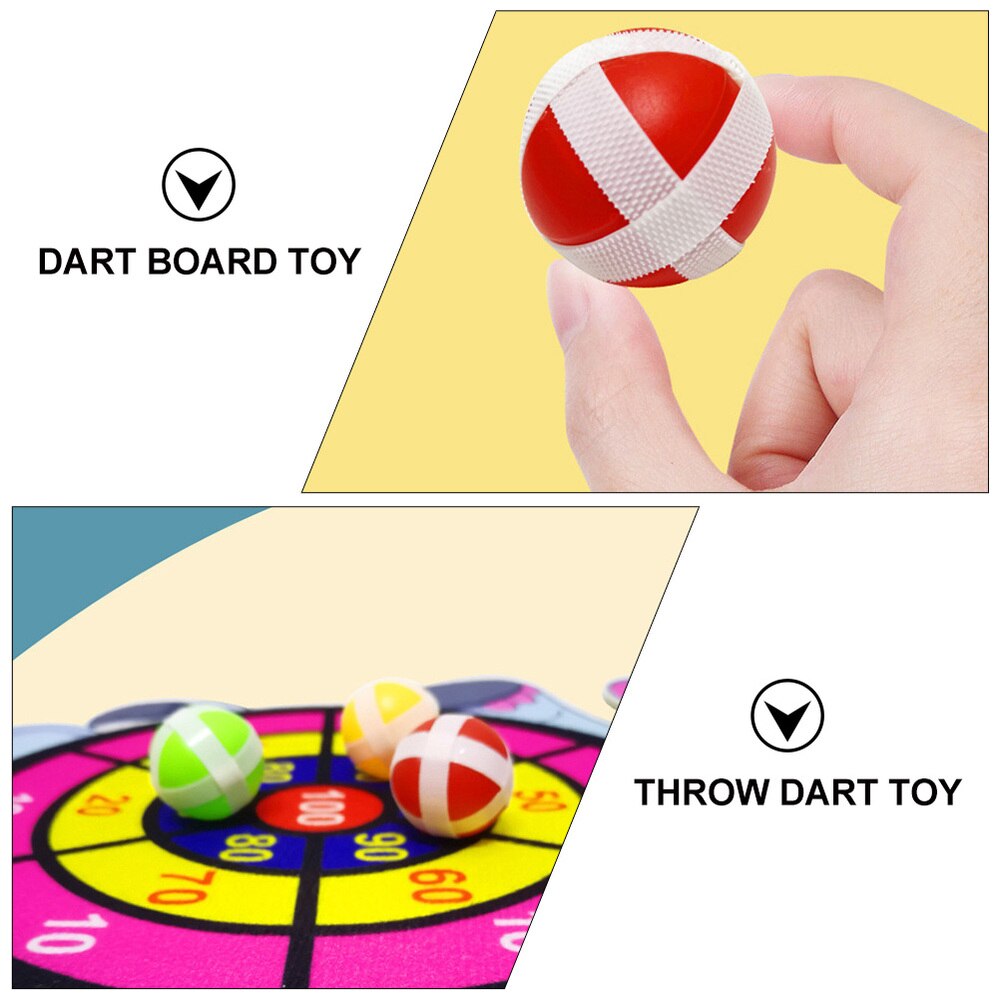 1 Set/7pcs Kids Throwing Darts Chic Sticky Target Balls Dart Board