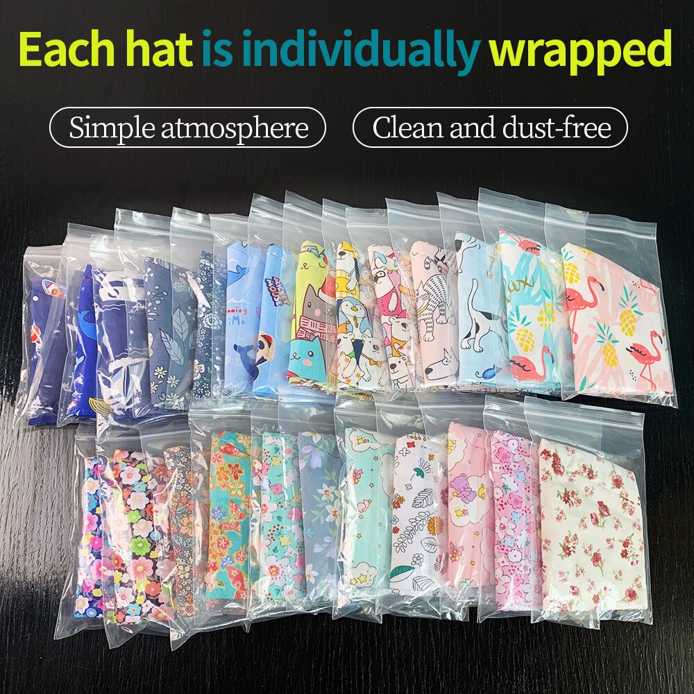 Dyr tegneserie blomsterprint elastisk scrubs hatte dyrebutik laboratorium spa arbejde hat skønhedssalon scrubs fluffy cap