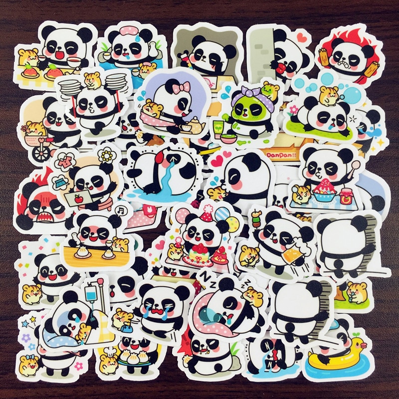 120 Pcs Panda Bloem Sticker Gemengde Grappige Decals Bagage Laptop Auto Styling/Eason Stickers/DIY Scrapbooking