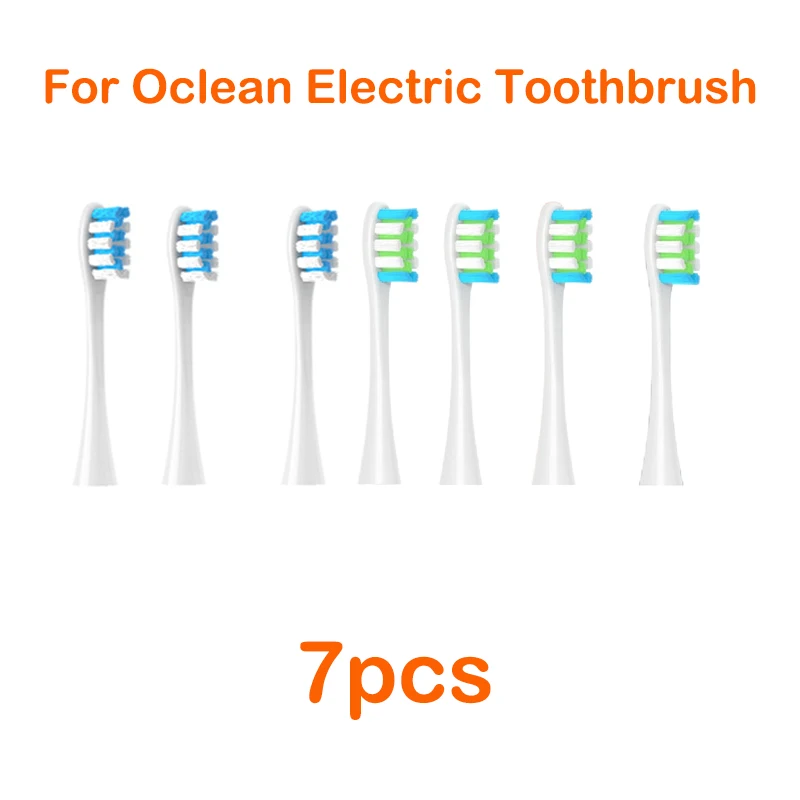 For Oclean Flow/X/ X PRO/ Z1/ F1/ One/ Air 2 /SE Brush Heads Soft DuPont Sonic Toothbrush Vacuum Bristle 7pcs Replacement Heads: Emerald Green