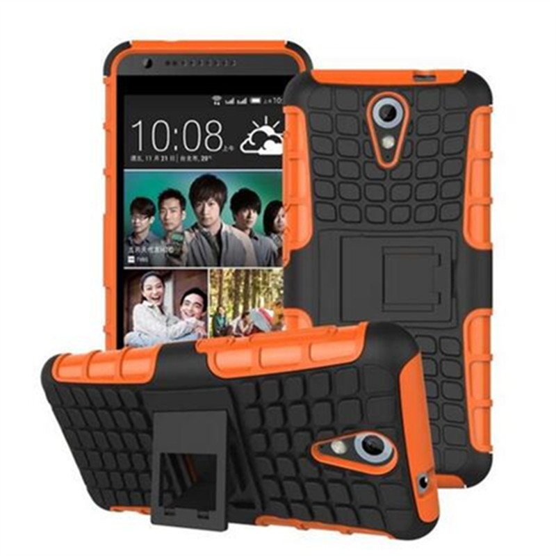 Voor Case HTC Desire 620 Cover Antiklopmiddelen Rubber & Hard Plastic Case Voor HTC Desire 620 Case 620G Telefoon Houder Voor HTC 620: Silicon / Oranje