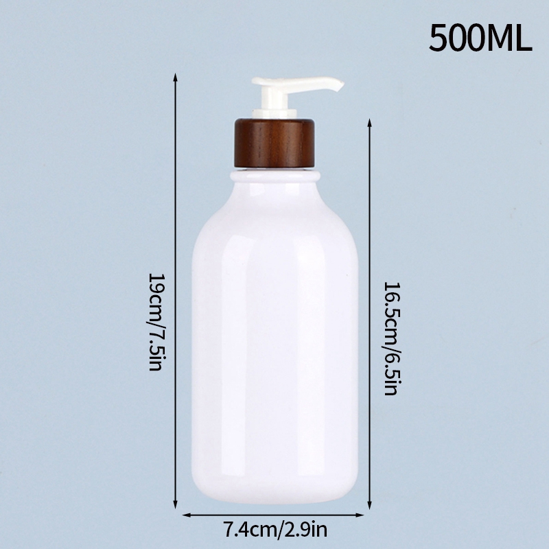 300/500ml sjampo dispenser beholder dusjsåpe balsam baderom vanntett forhåndsmerket påfyllbar sjampoflaske såpe: Plomme