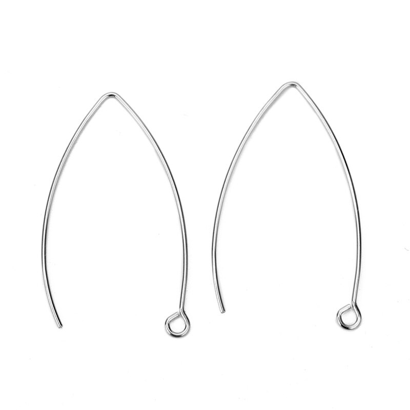 20 unids/lote de ganchos para pendientes en forma de V antialérgicos de acero inoxidable, alambre de cierre para pendientes hipoalergénicos para accesorios de joyería Diy: M / Negro