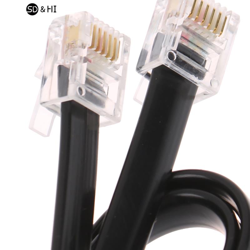 RJ11 RJ12 6P6C Data Cable, Male to Male Modular Data Cord Straight Wiring Pinout Telephone Handset Voice Extension Cable