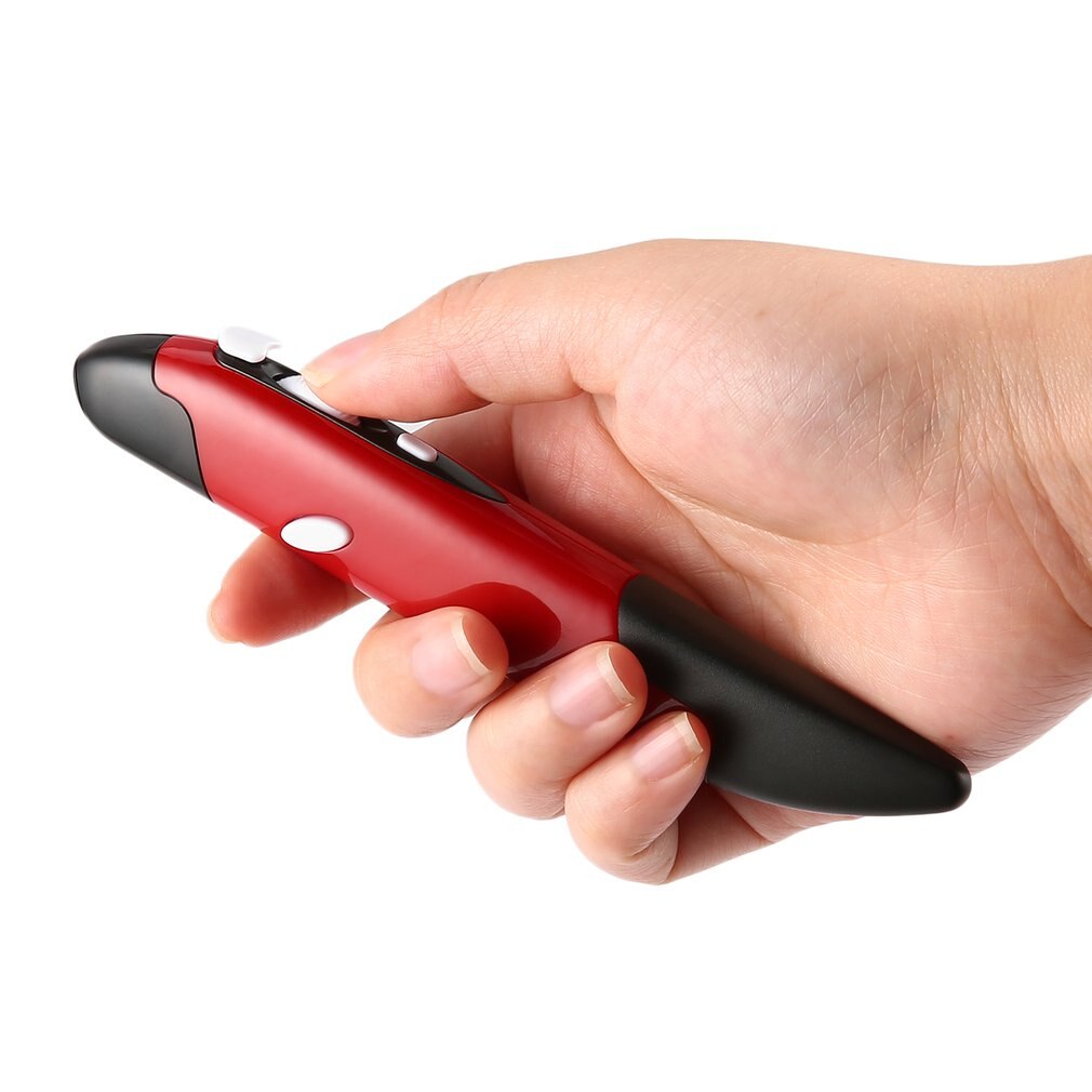 3 Color Mini 2.4GHz USB Wireless Optical Pen Air Mouse Red Adjustable 500 / 1000DPI for Computer Laptops & Desktops