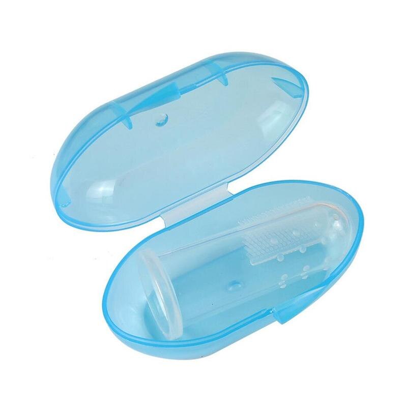 1Pc Siliconen Vinger Baby Tandenborstel Met Doos Schone Tanden Tandvlees Schoonmaken Gezondheid E6R8 Borstel Tanden Massager Massage Leren Ha