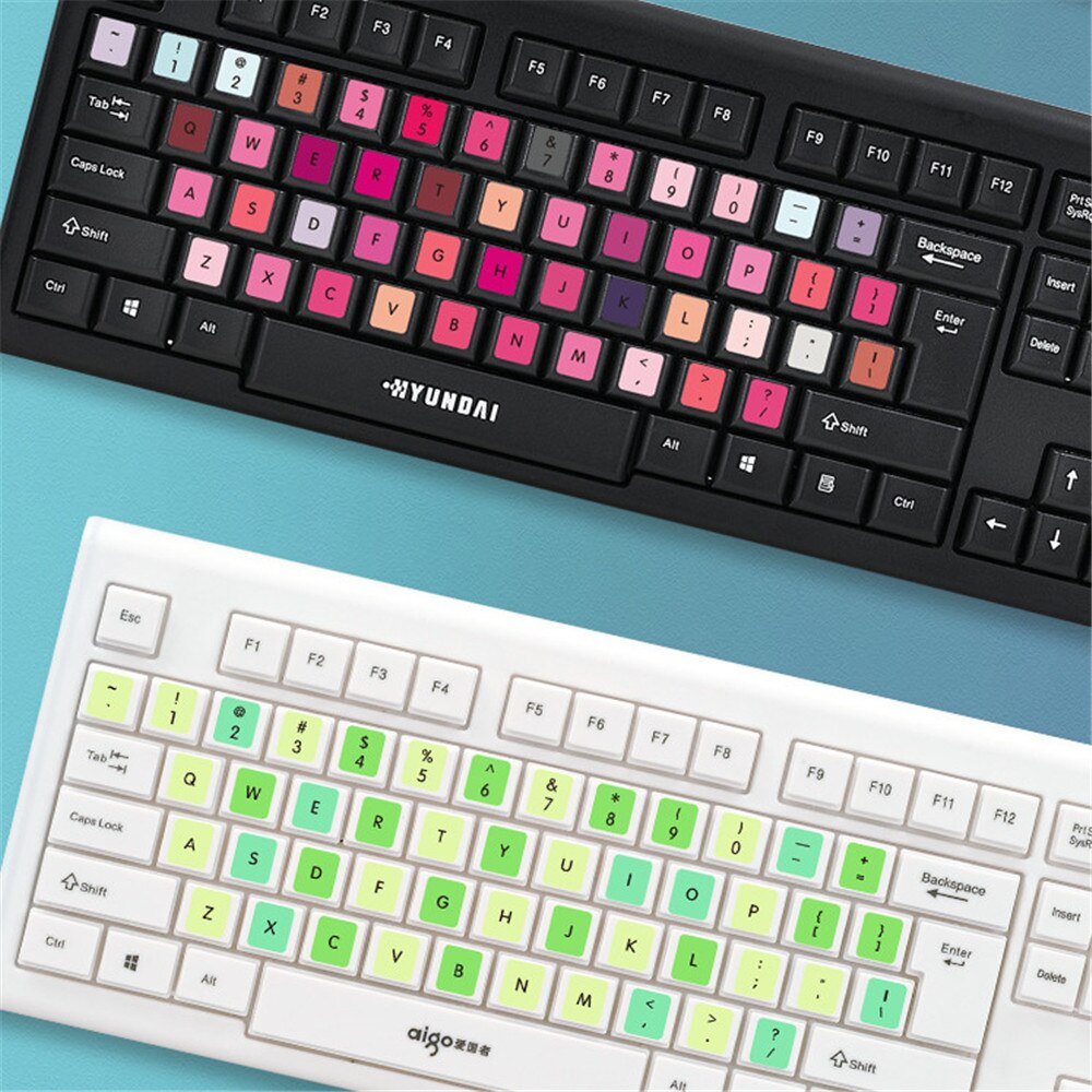 English Keyboard Stickers for Laptop Keyboards Protector Computer Button Sticker Letter Layout Keyboard Covers Office Supplies