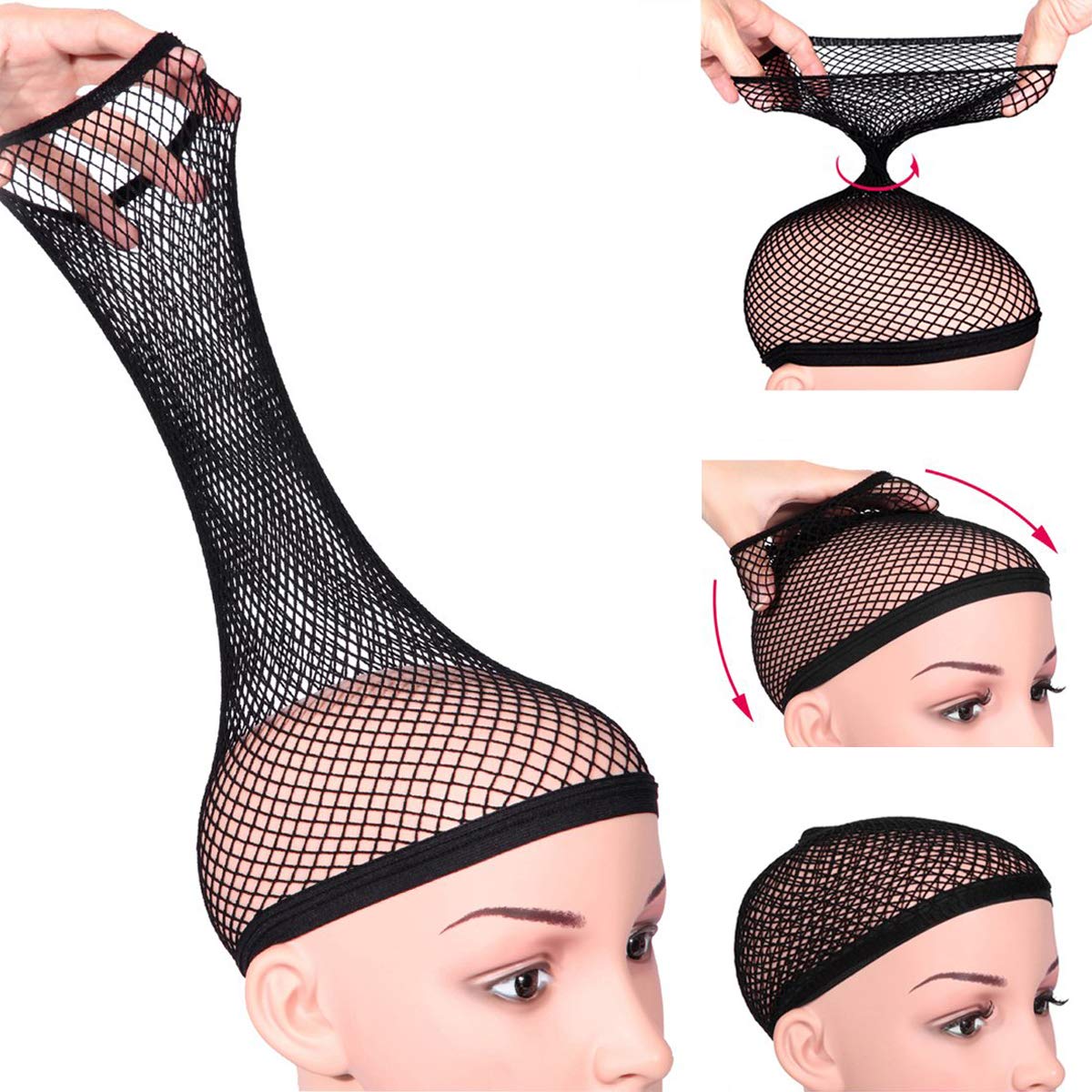 Dream Lover Mesh Perücken kappe für langes Haar, Haarnetz für Perücke, Haar kappe für Perücken, schwarz,: Black