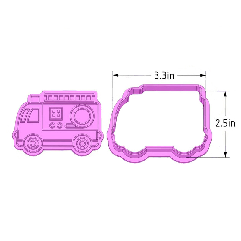 Molde de ingeniería de dibujos animados para galletas, cortador de galletas, glaseado de Fondant, de Tractor, de mantequilla y camión de bomberos: Car-2