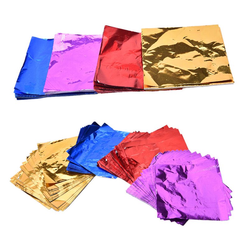 Chocolate Lolly Foil Wrappers Square 100pcs Sweets Candy Package Foil Paper