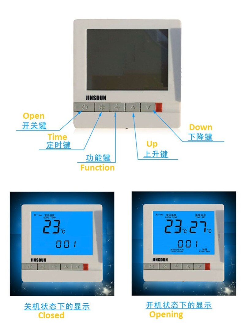 C3,Thermostat for warm wall,temperature controller for infrared heater and carbon crystal,temperature controller for heating