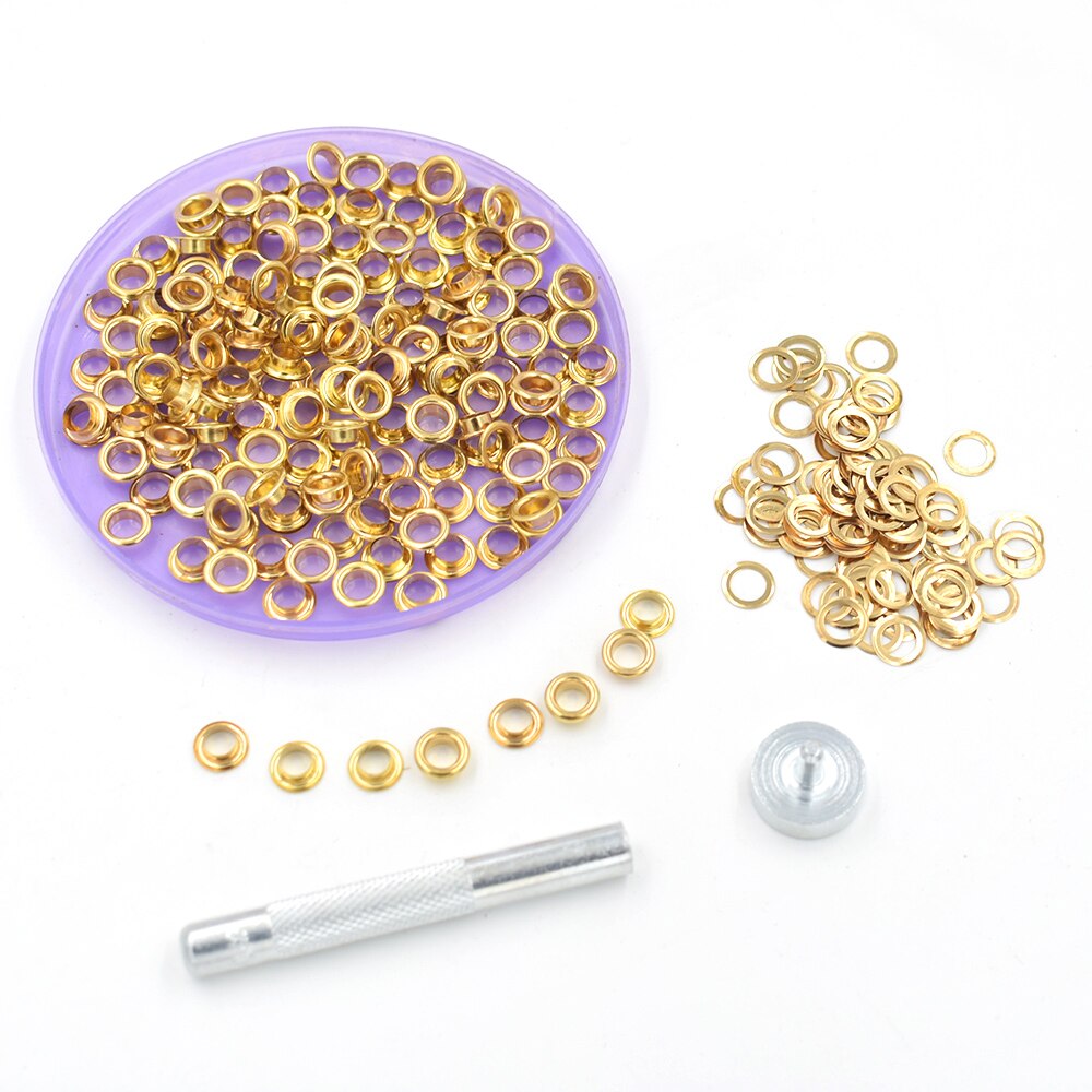 200 set paket 400#  öljetter 6mm nitar knapphål öglor spänne