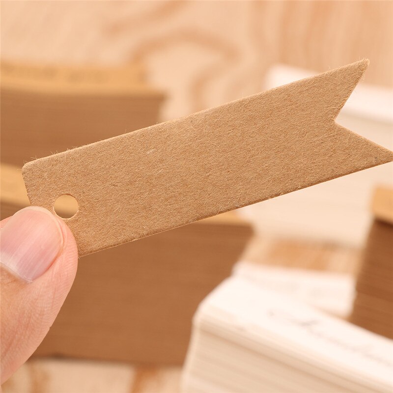 100 Stuks Blanco Ambachtelijke Papier Handgemaakte Verpakking Hang Tags Diy Bruiloft/Birthday Party Candy Dozen Prijs Tags Etiketten: Blank-Beige