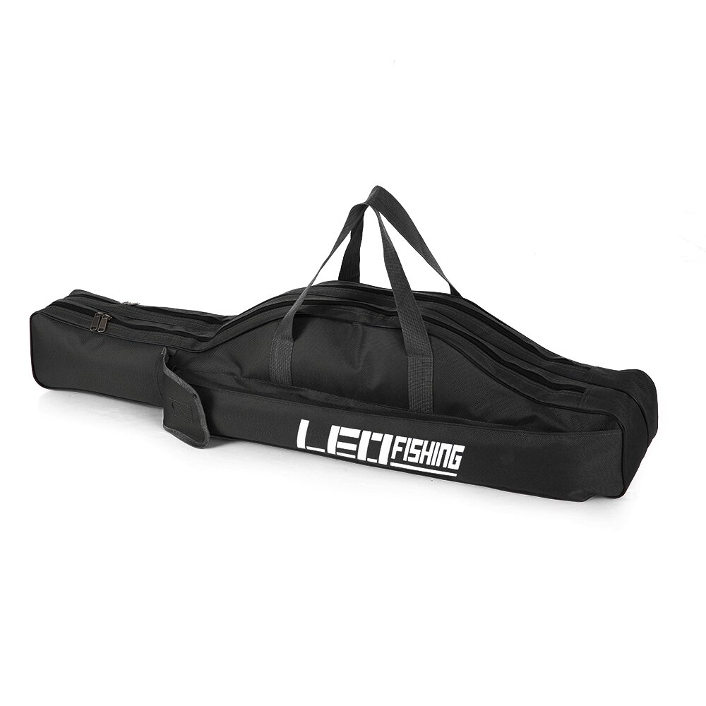 LEO Fishing Rod Bags 100cm/150cm Foldable Multi-function Fishing Bags Fishing Tackle Storage Case with Pouch Holder for Pesca: black 100 cm