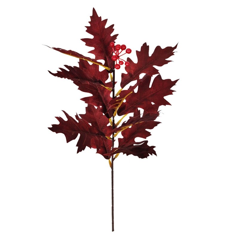 5 stk kunstig plante røde blader juleblader rød frukt blomsterarrangement materialer: Default Title