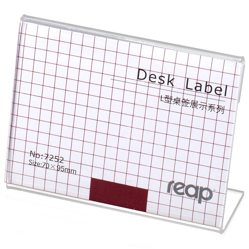 5-pack Reap AIKE Acrylic L-shape desk sign holder card display stand price tag service Label office club business restaurant: 5252 70x95mm