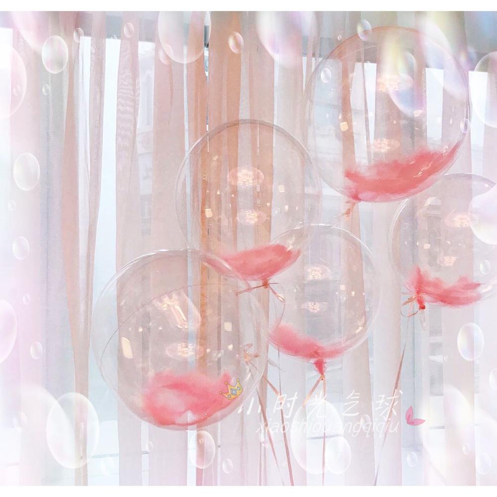 18 inch Crystal Feather Balloon Wedding Balloons Decoration Birthday Party Supplies Propose Romantic Inflatable Ball w/ Inflator: 10pcs pink