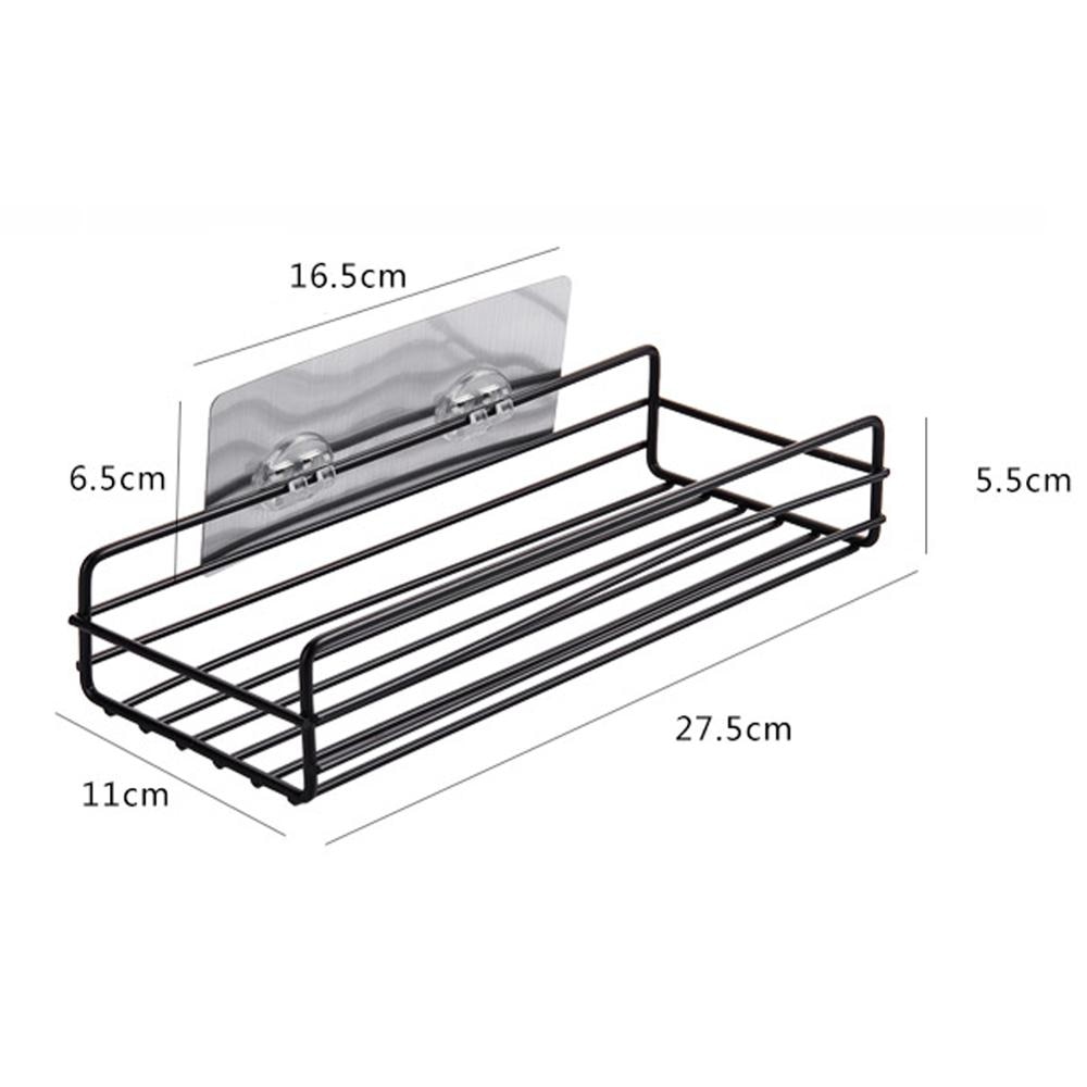 Dusche Wand Regal Schlag Kostenloser Dusche Regal Schwarz Weiß Lagerung Saug Korb Lagerung RackKitchen Bad Zubehör