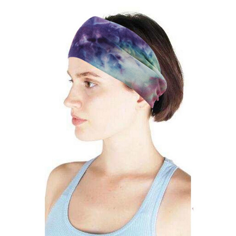 Vrouwen Geknoopt Hoofdband Kleurrijke Afdrukken Brede Stretch Tulband Koreaanse Tie Dye Sjaal Accessoires Mode Haarband Voor Meisje