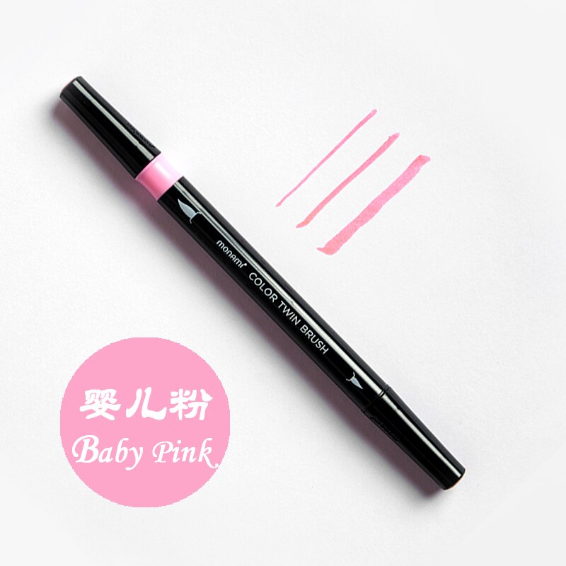 1Pc Monami Aquarelpenseel Pen Aquarel Medium Fijne Twin Brush Marker Voor Tekening Kalligrafie Schilderen School Art: 17