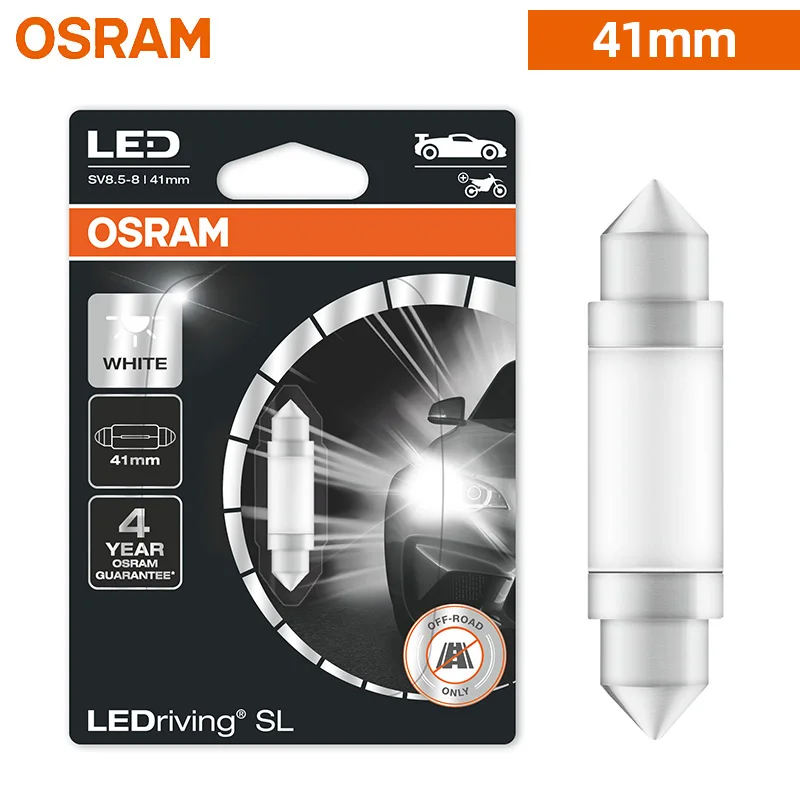 OSRAM LED Festoon 31mm 36mm 41mm C5W Fest LEDriving SL Advance Car 6000K lámpara de luz blanca puerta Interior leer bombilla para matrícula: YELLOW