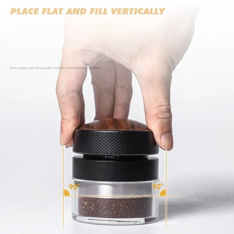Distribuidor de café por gravedad calibrado de profundidad ajustable de acero inoxidable, herramientas profesionales para Barista, 51/53/58,35mm