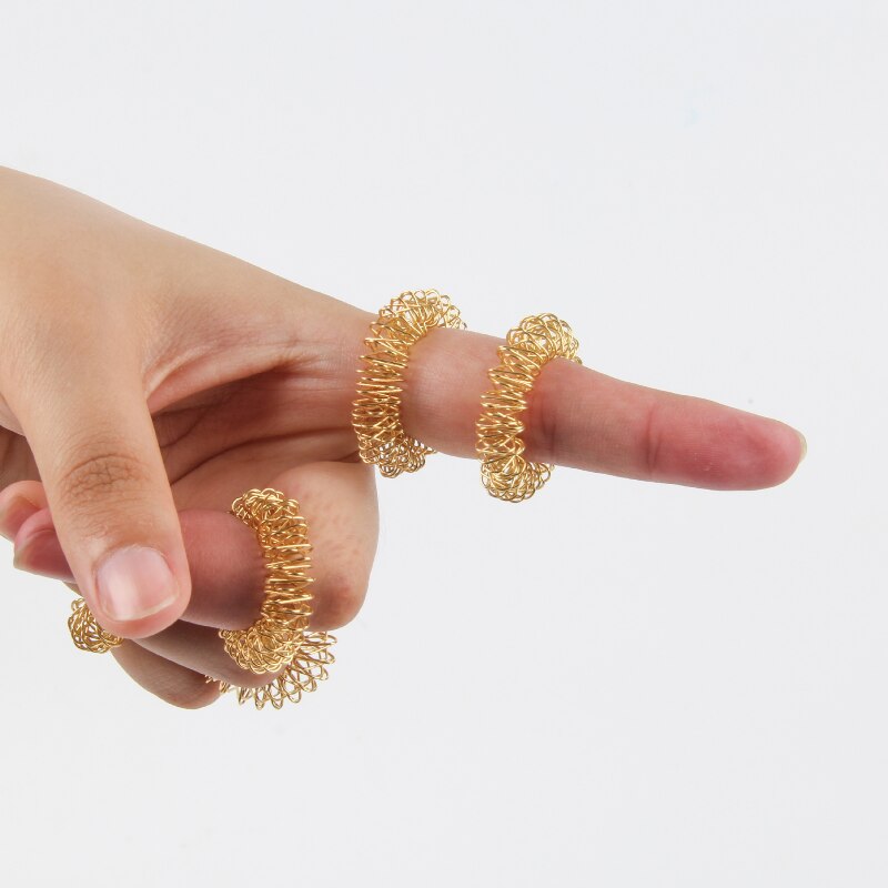 Finger Ring Toy Stress Relief Sensory Spring Fingers Rings Stress Anxiety Relief Finger Toys Spiky Finger Ring/Acupressure Ring