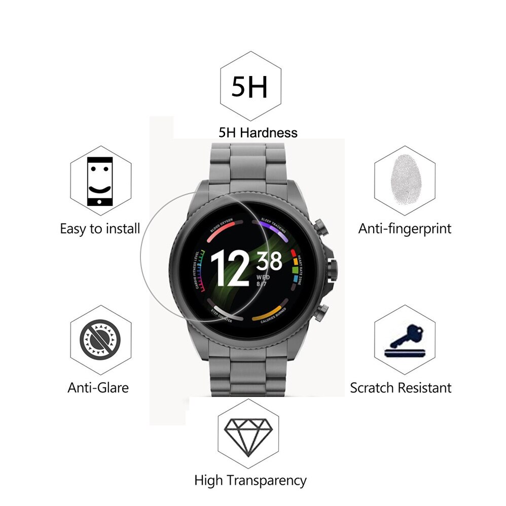 Film de protection anti-rayures Ultra-fin pour montre connectée Fossil Gen 6 FTW4059V FTW4062V FTW4061V FTW4063V, pas du verre, 3 pièces