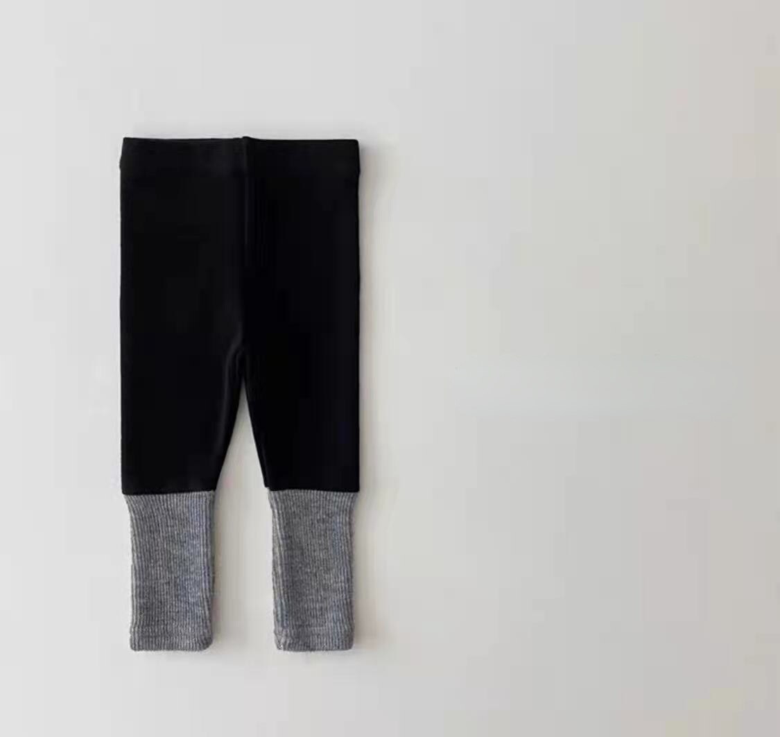 Leggings en velours épais pour bébé fille, vêtements d'automne pour enfant, pantalon en peluche: Black / 12M