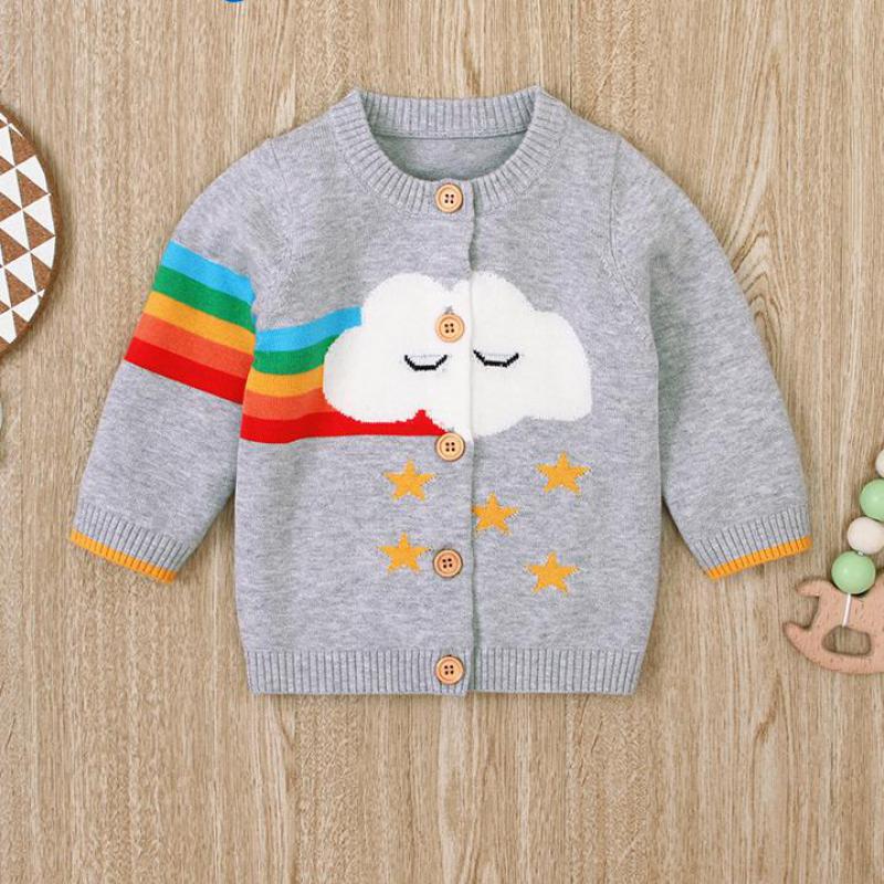 Baby Girls Clothes Sweaters Outerwear Knitted Cardigan Sweater Coat Long Sleeve Cartoon Autumn Winter Warm Outwear Jacket: 82W533 / 12-18M(100)