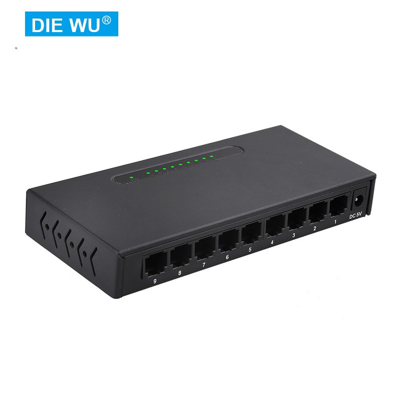 TXE091 9-Port 10/100M Ijzer/Plastic Shell Ethernet Network Switch/Ethernet Splitter/Plug & Play/Verkeer Optimalisatie/Unmanaged