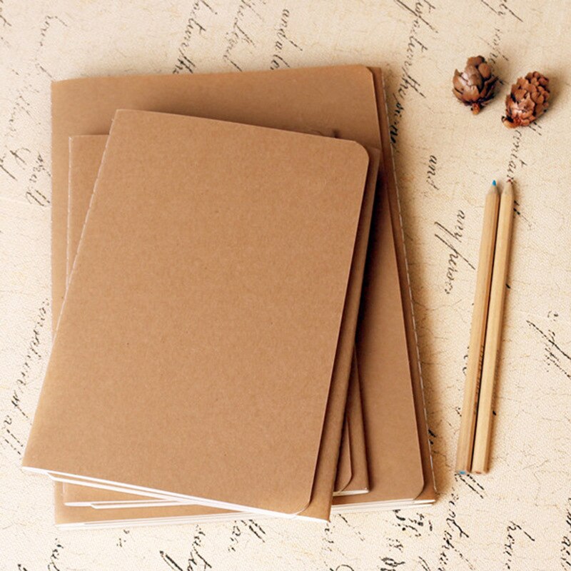 EZONE B5 Kraft Notebook Black Kraft Cover Notebook Blank Pages Line Paper Sketchbook Planner Notebook School Supply Stationery
