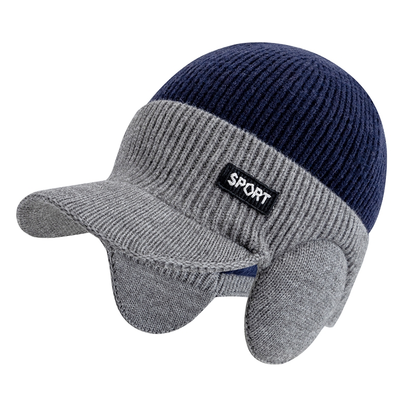 Men Winter Hat Warm Earflap Brim Cap Stylish Hats For Men Outdoor Thicken Ski Sports Knitted Hat: green