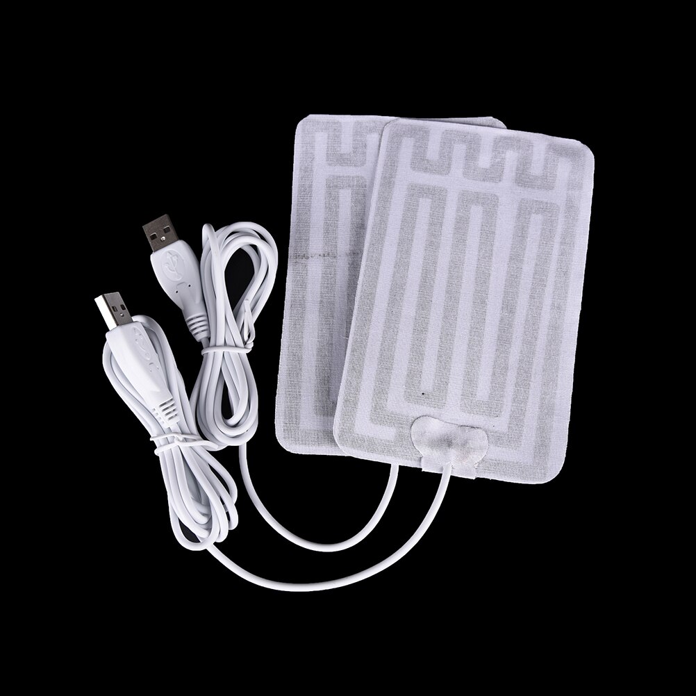 2pcs Electric Infrared Fever Heat Mat Winter Warm Arm Waist Heat Glove 5V Carbon Fiber Heating Pad USB Heating Film: a