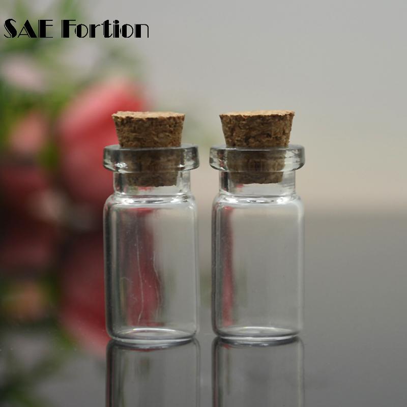 10Pcs Kleine Mason Jar Glazen Pot Tiny Clear Lege Wish Fles Met Kurk Mini Containers Transparante Fles Potten ZH210