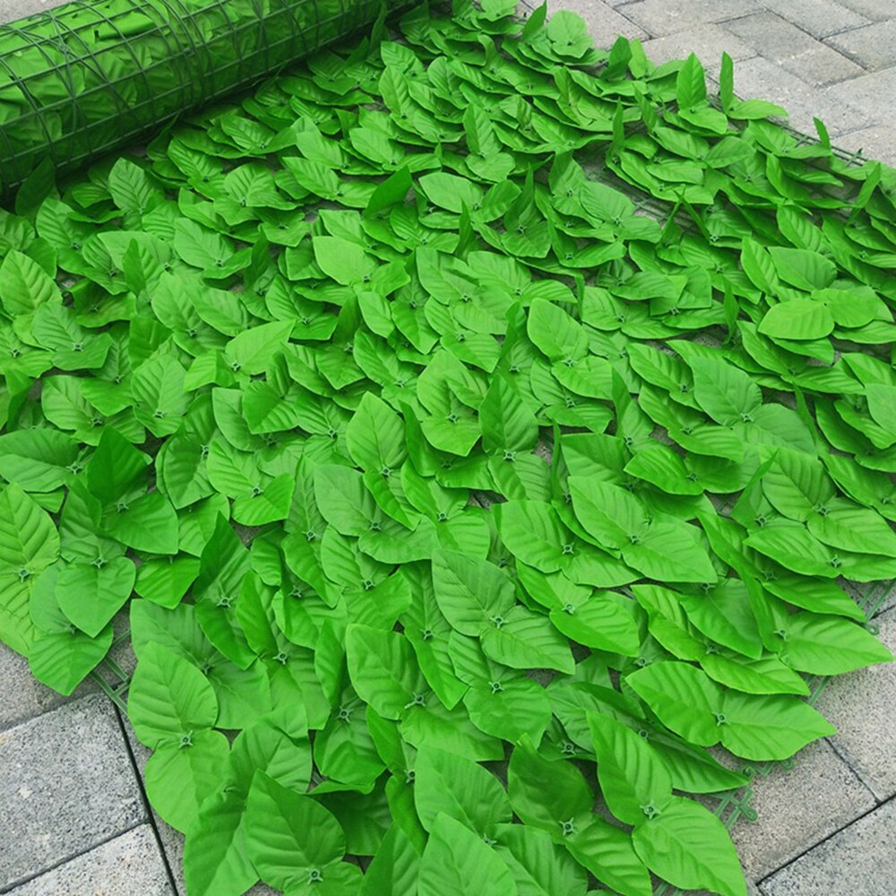 Panel enrollado de hiedra para decoración del hogar, cerca Artificial de hojas verdes con protección UV para balcón, privacidad, jardín, patio trasero, plantas de ratán para pared