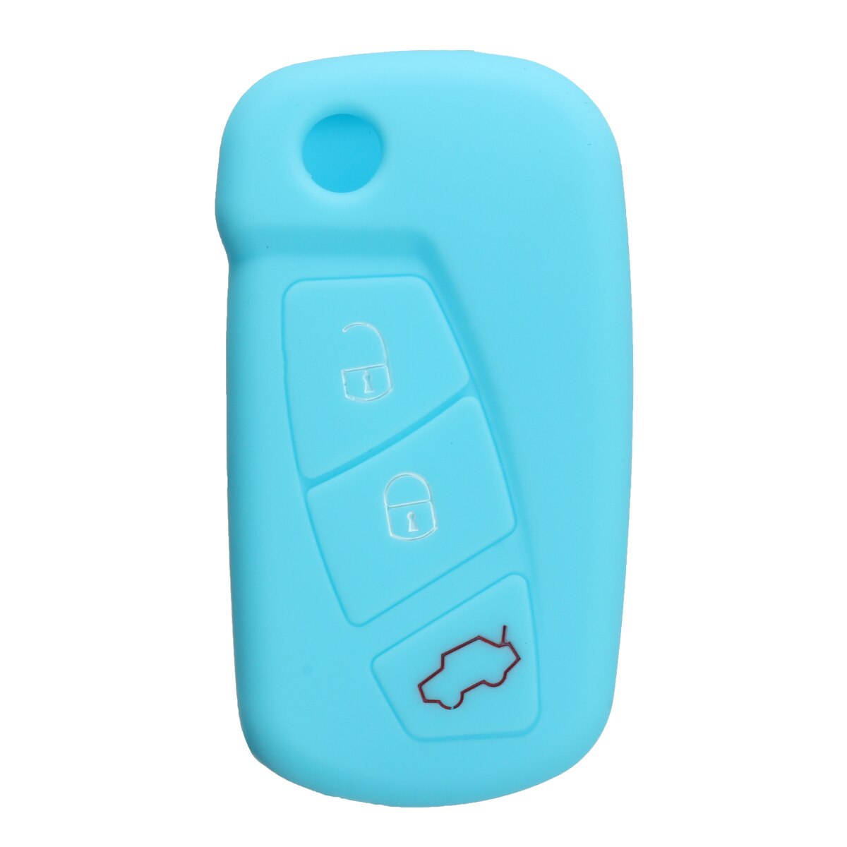 16 Kleur Siliconen 3 Button Remote Flip Key Case Fob Cover Bescherm Houder Voor Ford Ka: Sky Blue