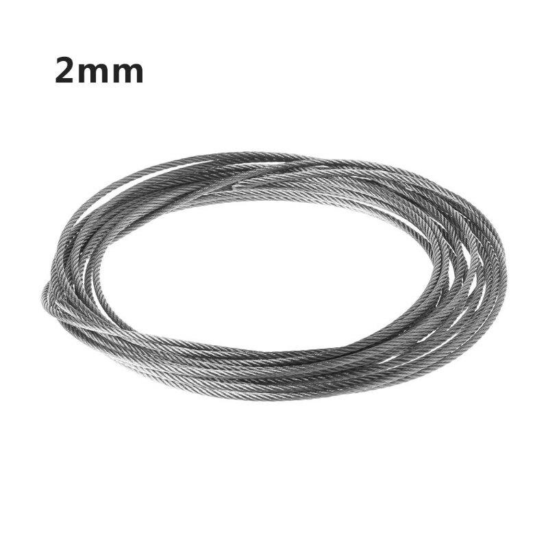 5m 304 Stainless Steel Wire Rope Soft Fishing Lifting Cable 7×7 Clothesline R9JC