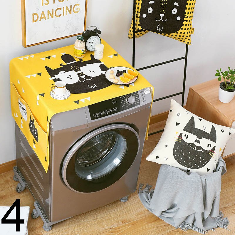 Koelkast Stofkap Met Opbergzakken Wasmachine Koelkast Dik Katoen Linnen Top Cover Bjstore: 4