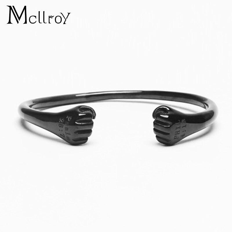 Mcllroy Open Manchet Bangle Mannen Vuist Armbanden Titanium Staal Bangles Opening Goud Dubai/Brazilië/Armbanden & Bangle Voor mannen Vrouw