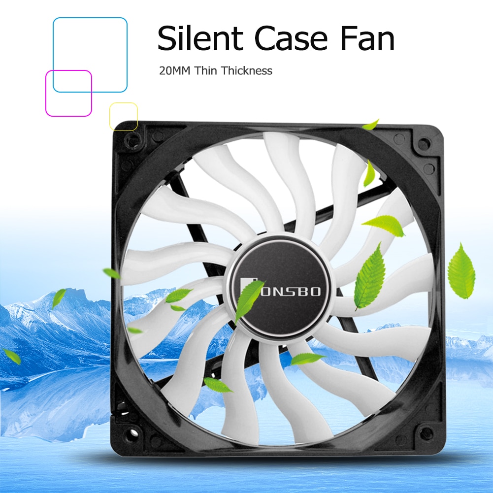 JONSBO 12020 ultra-thin fan 120mm Silent Desktop Computer Chassis Fan CPU Cooler Cooling Fan 4Pin 3Pin PC Case Fan for computer